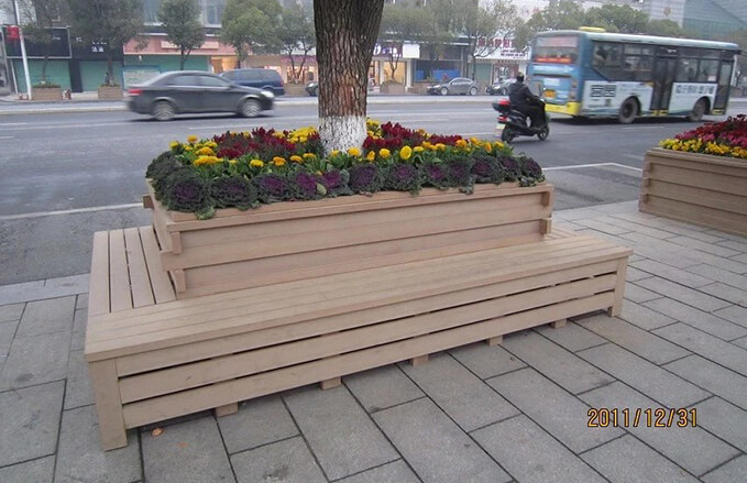 Attractive Wood Plastic Composite Street Flower Boxes